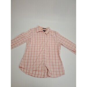 Tommy Hilfiger Women's Button Up Shirt, Plaid Pink, Medium